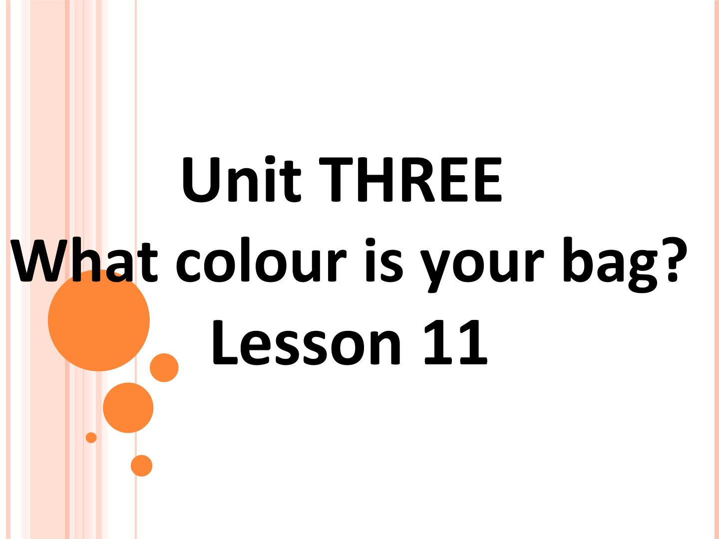 UNIT THREE WHAT COLOUR IS YOUR BAG? Lesson 11_课件1