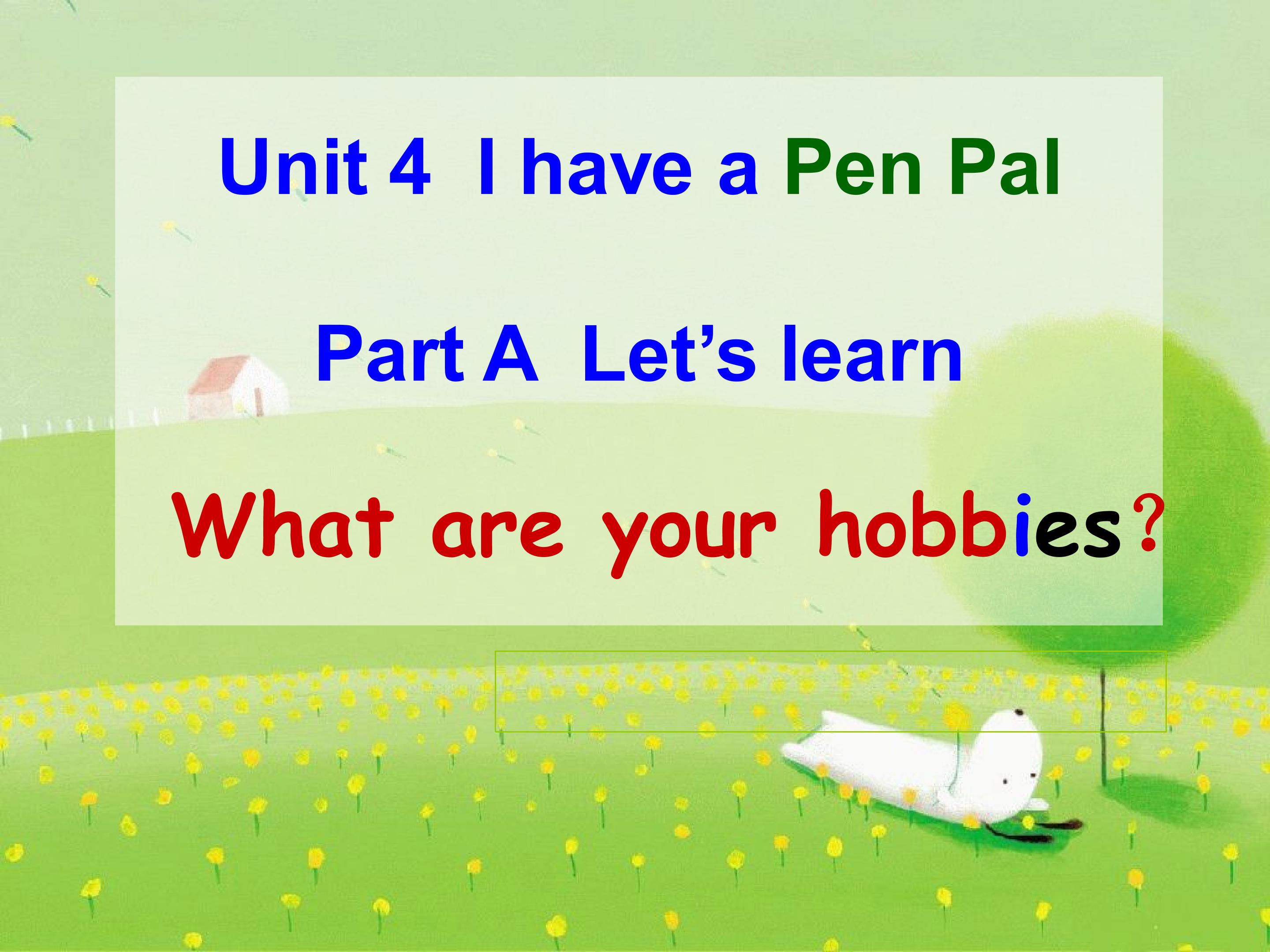 六上Unit 4  I have a Pen Pal Part A