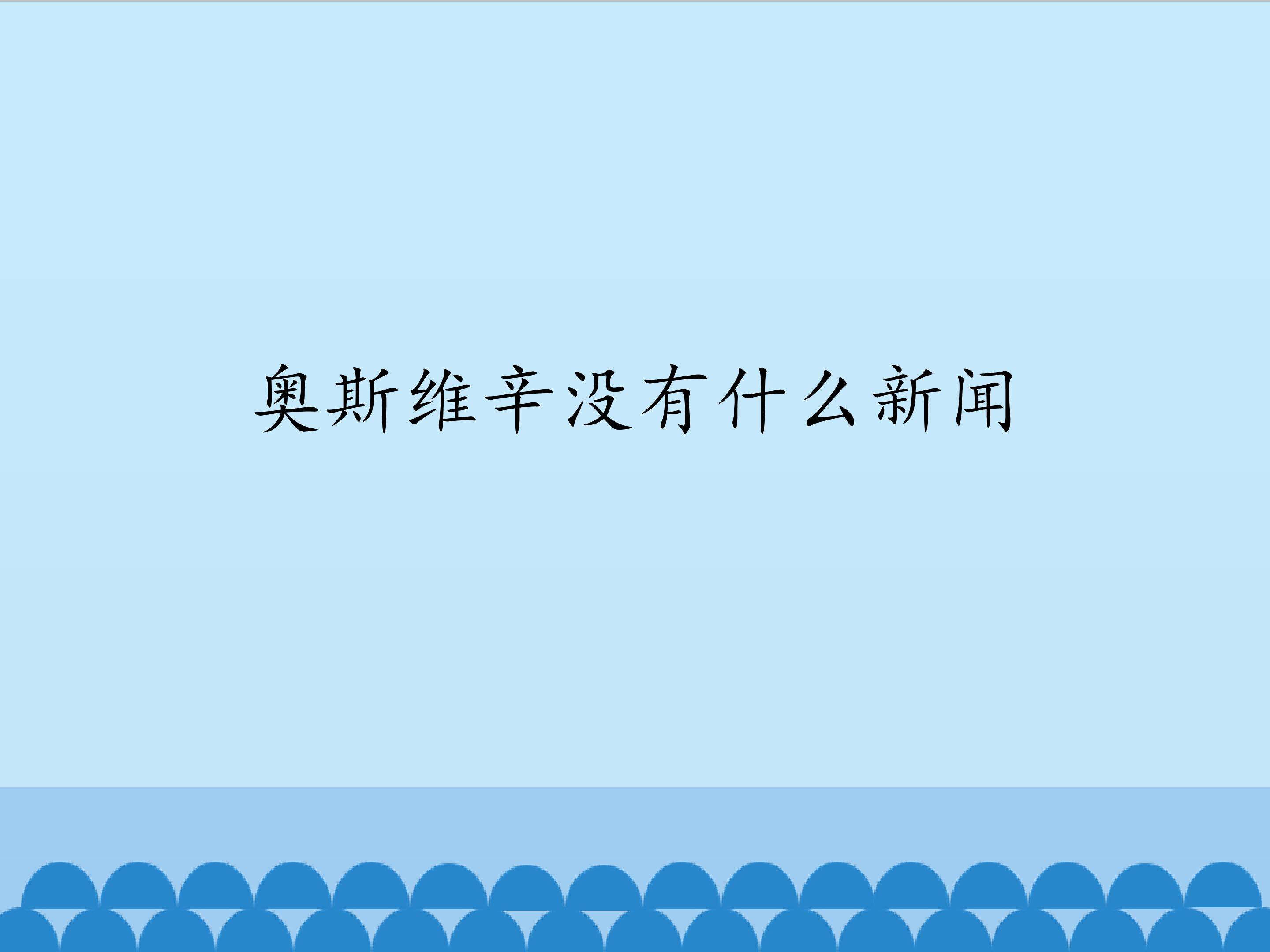 奥斯维辛没有什么新闻