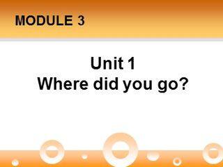 Unit 1 Where did you go?