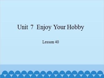 Unit 7  Enjoy Your Hobby Lesson 40_课件1