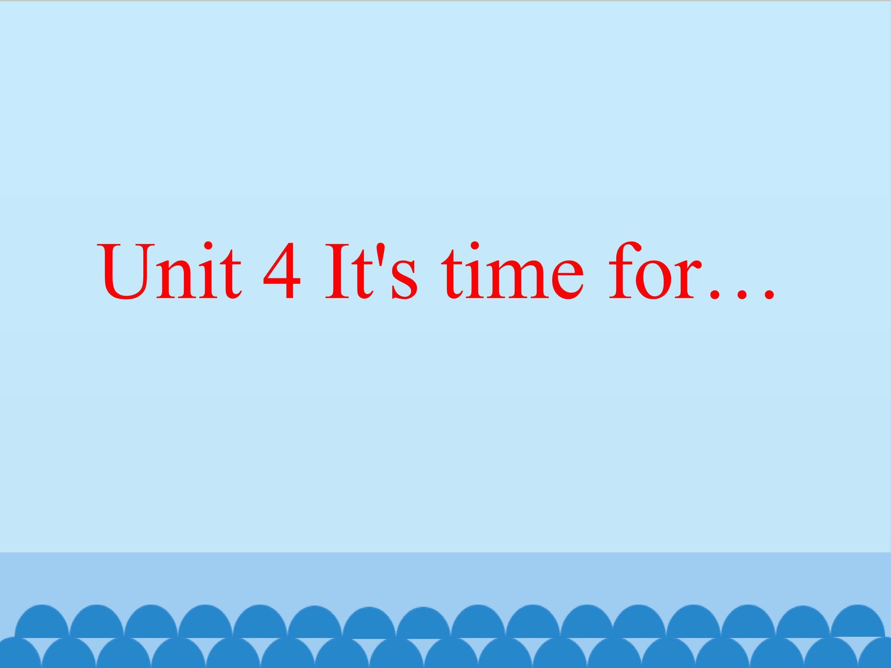 It's time for…