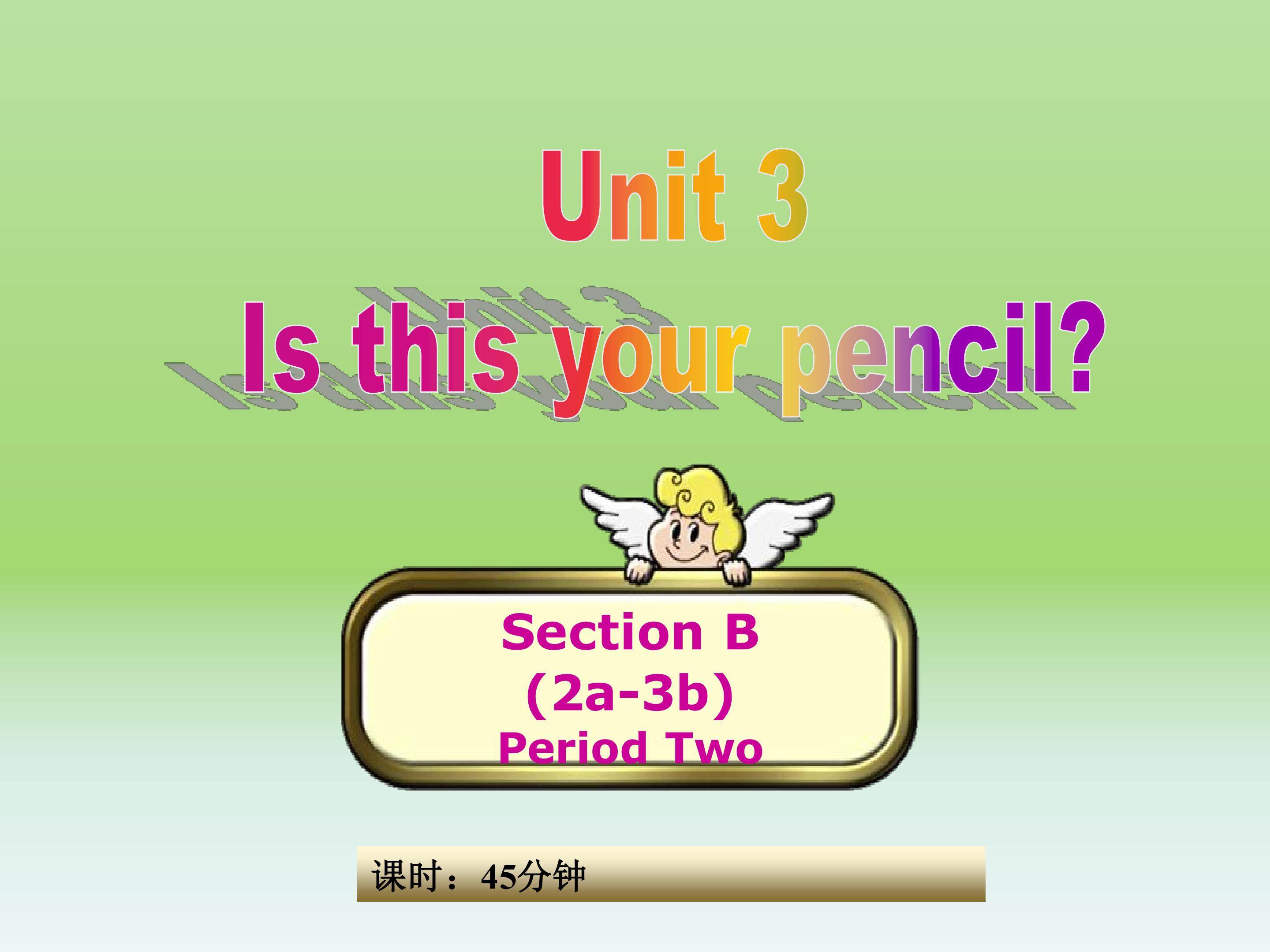 Unit 3 Is this your pencil ?  Section B