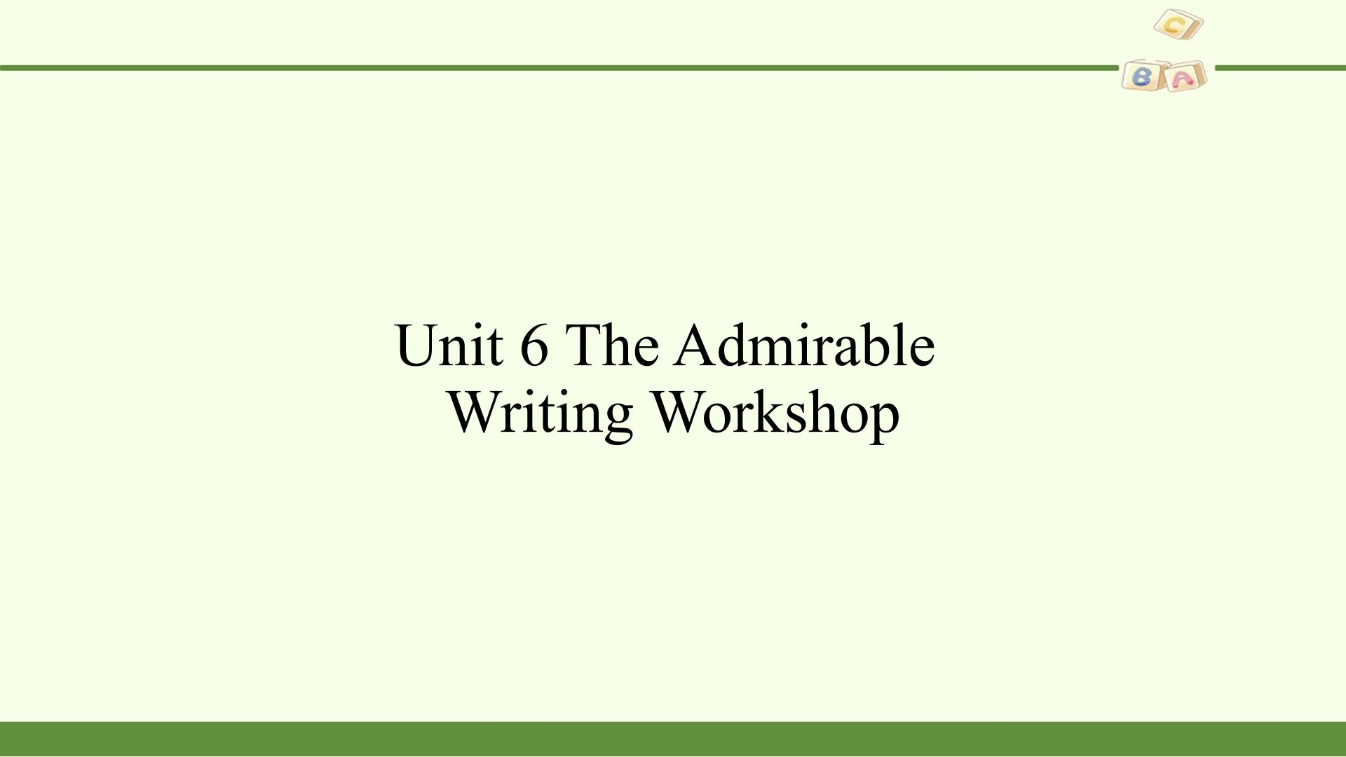 Writing Workshop—A Summary (1)