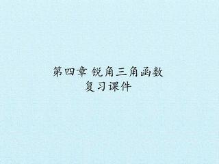 第四章 锐角三角函数 复习课件