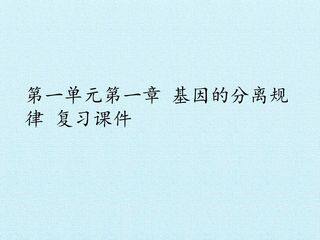 第二单元第一章 基因的分离规律 复习课件