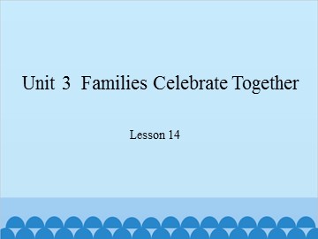 Unit 3  Families Celebrate Together Lesson 14_课件1