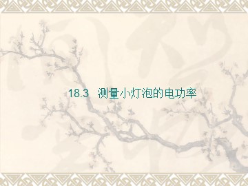 第3节 测量小灯泡的电功率