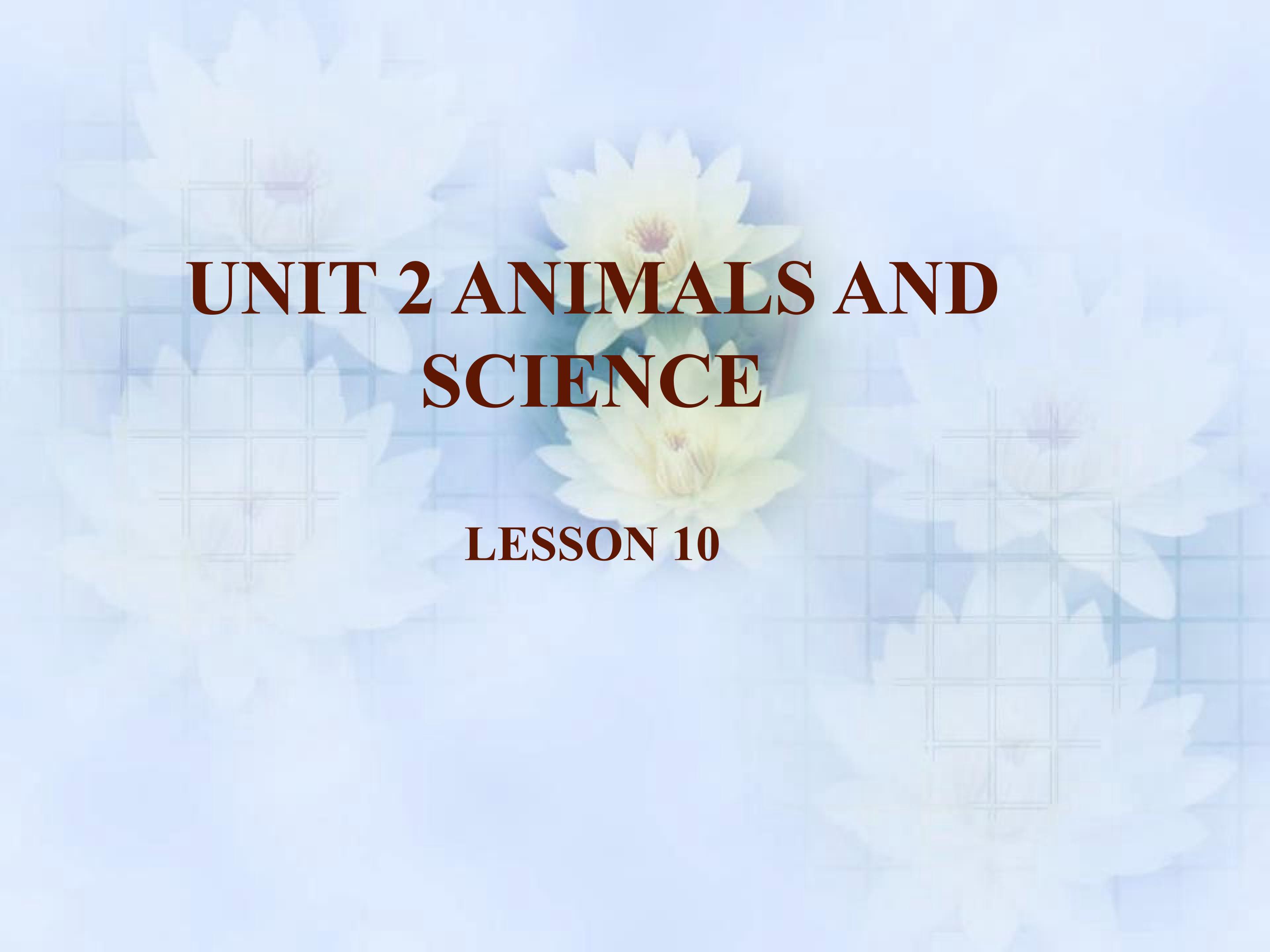 UNIT 2 ANIMALS AND SCIENCE LESSON 10