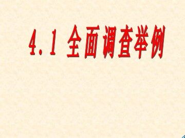 4.1 全面调查举例