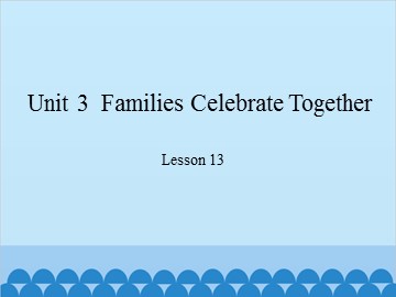 Unit 3  Families Celebrate Together Lesson 13_课件1