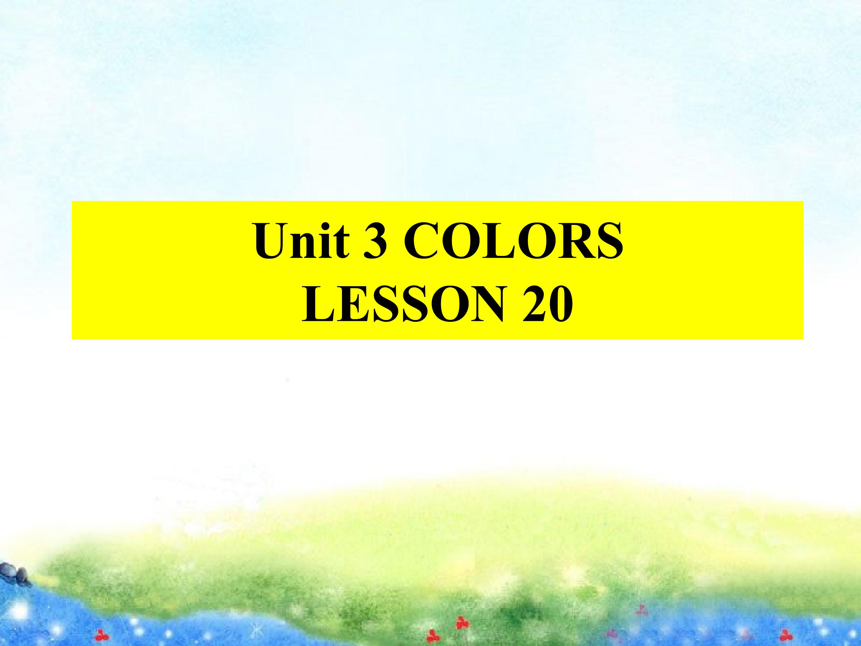 Unit 3 COLORS LESSON 20