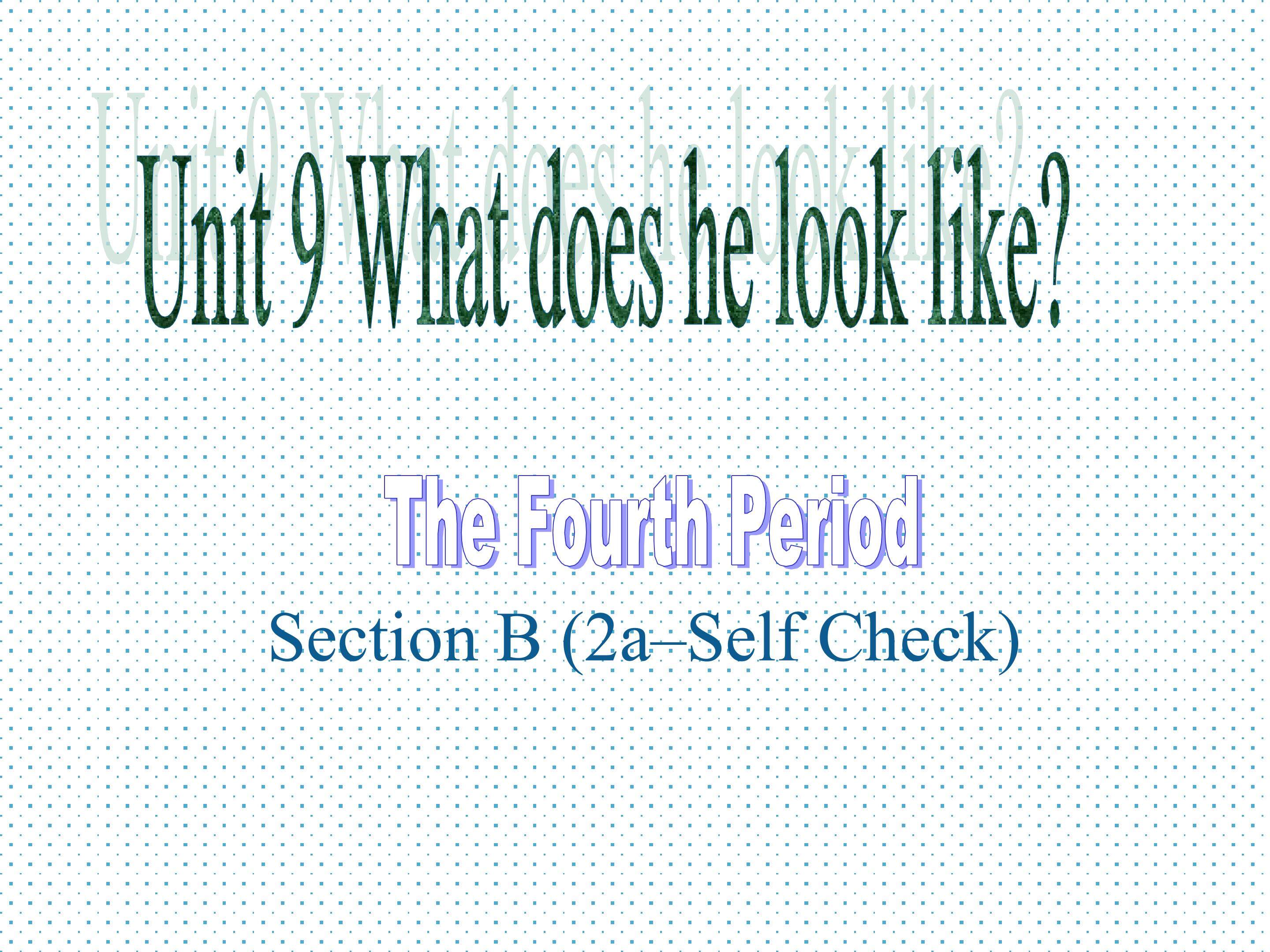 Unit 9 What does he look like?