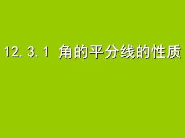 12.3角的平分线的性质