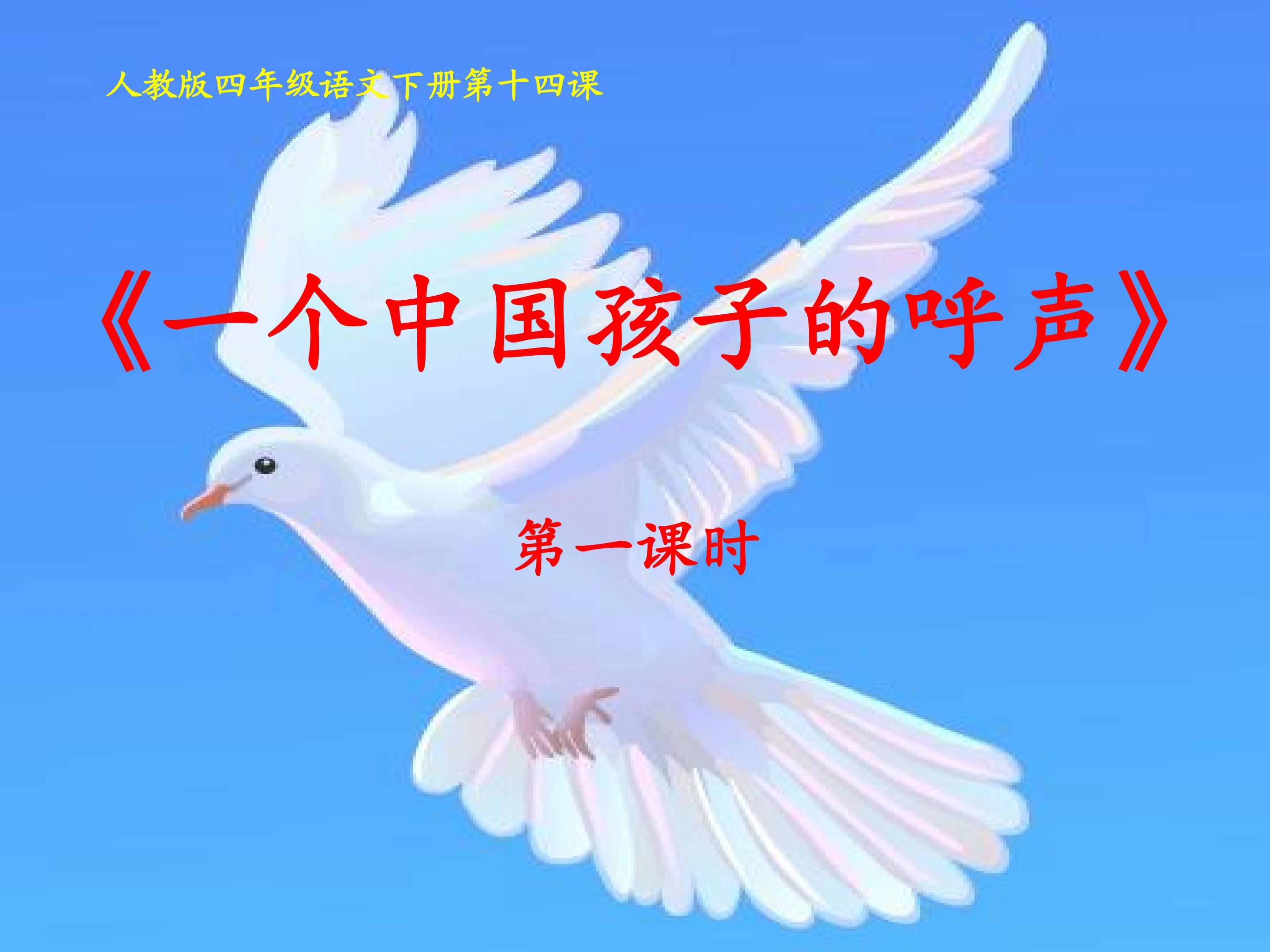 《一个中国孩子的呼声》课件