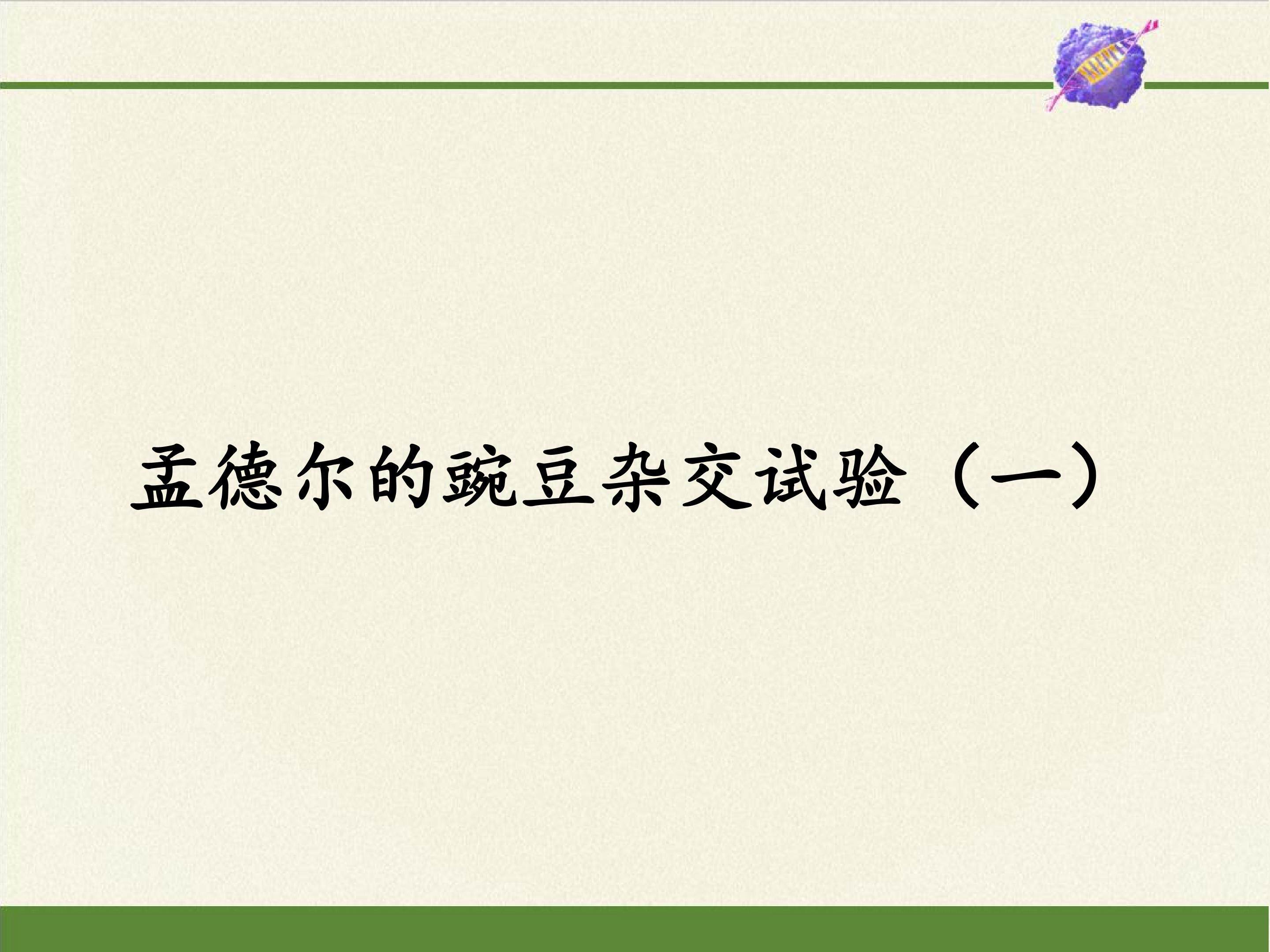 孟德尔的豌豆杂交实验（一）