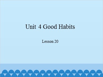 Unit 4 Good Habits-Lesson 20_课件1