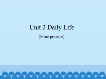 Unit 2  Daily life（More practice）_课件1