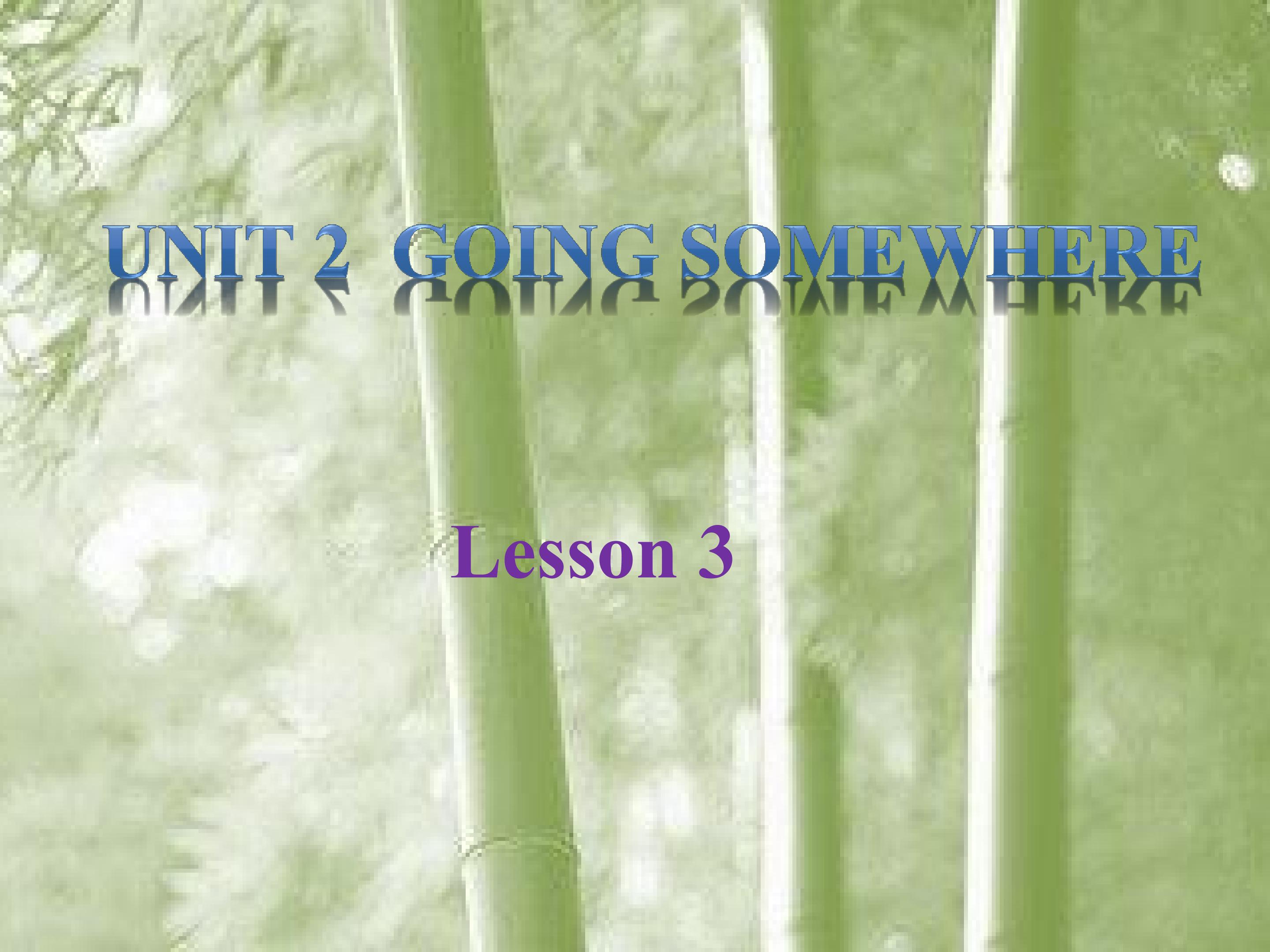 Unit 2 Going somewhere Lesson 3