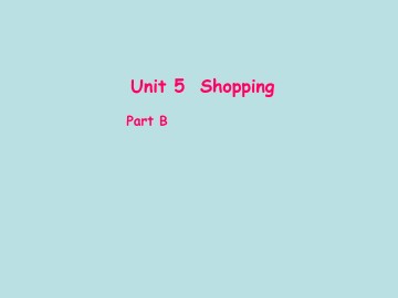 Unit 5 Shopping Part B_课件1