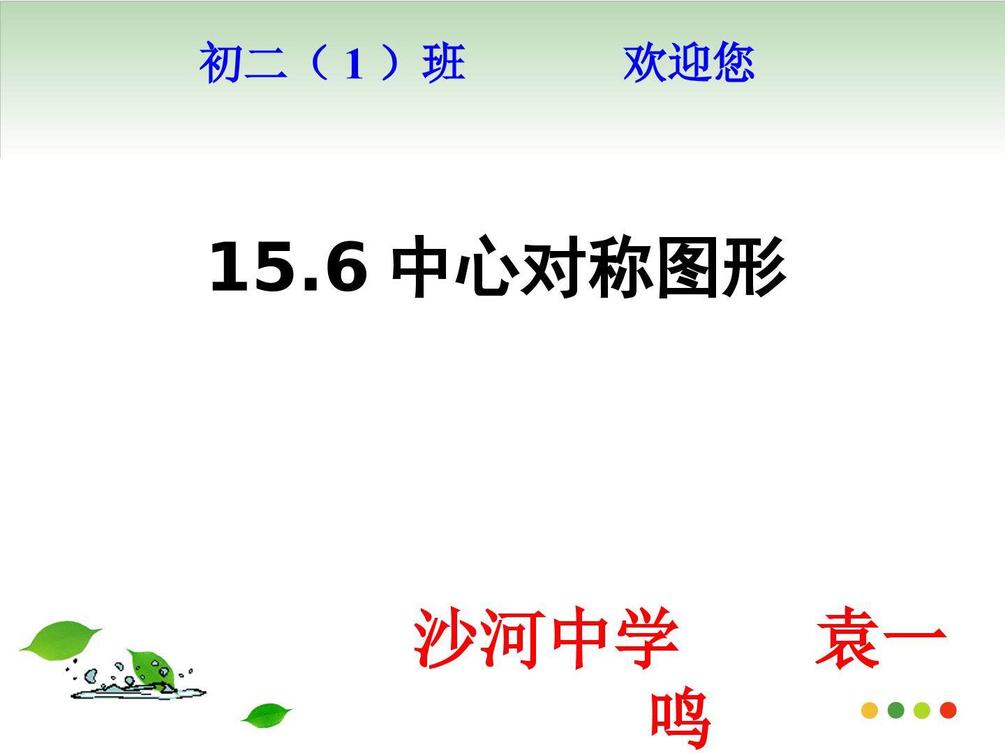 15.6 中心对称图形