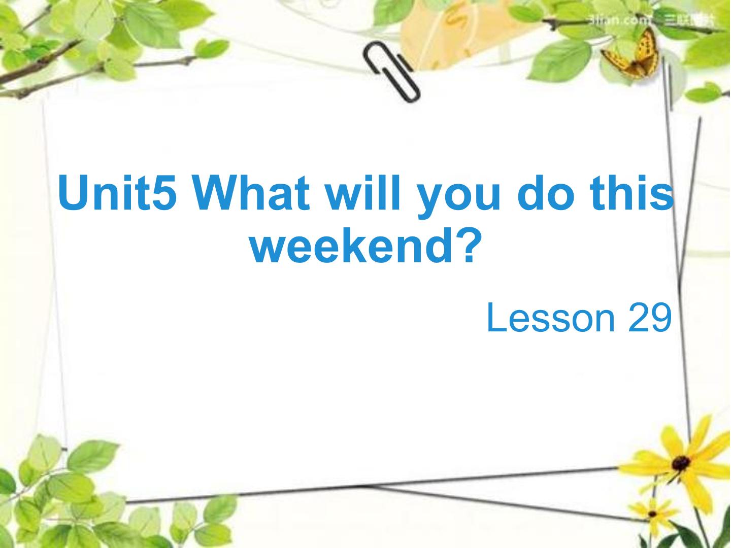 What will you do this weekend Lesson 29