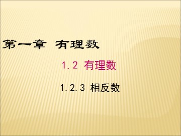 1.2.3 相反数