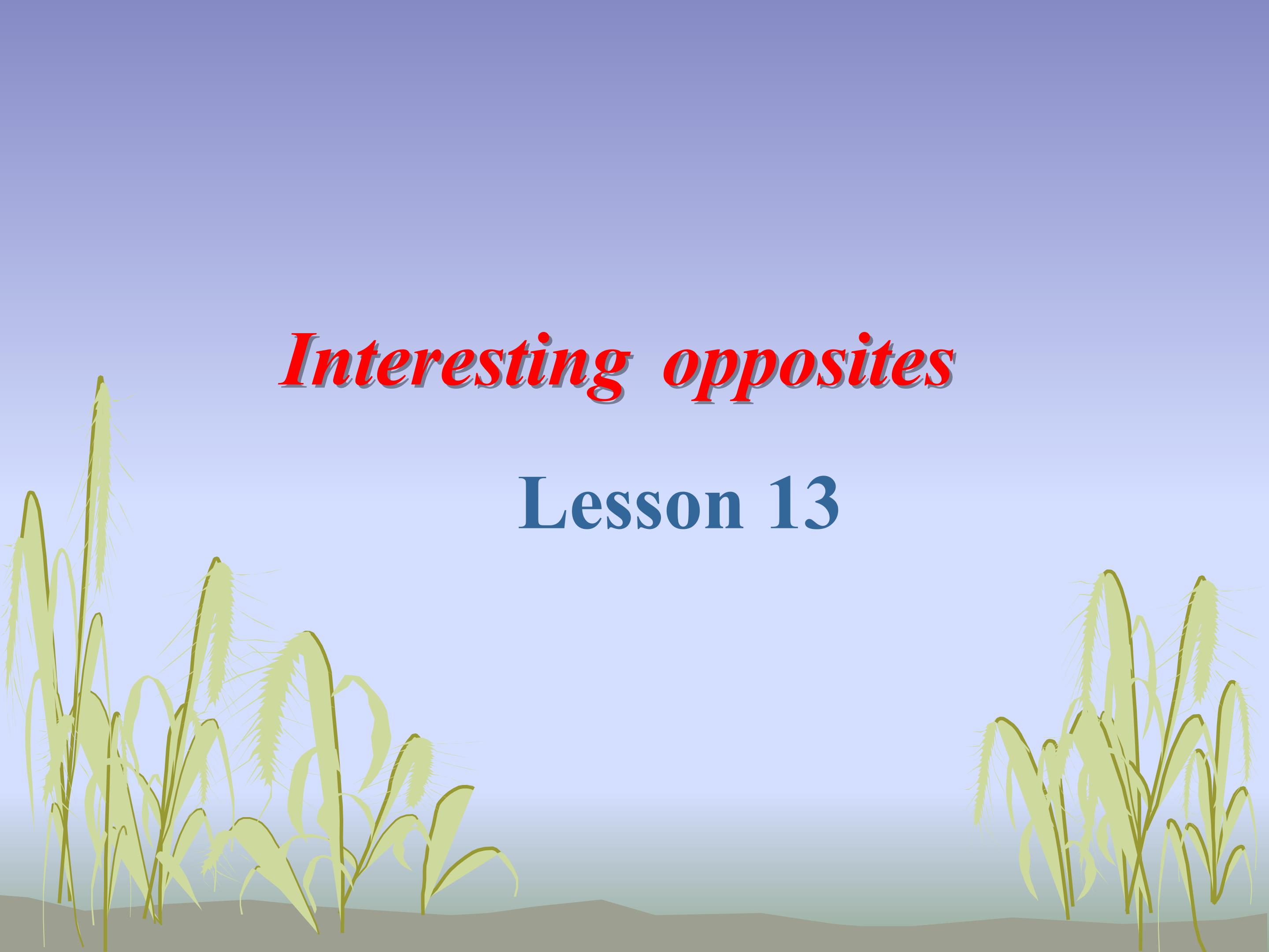 Unit2 Interesting opposites Lesson13