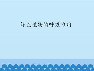 绿色植物的呼吸作用_课件1