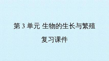 第3单元 生物的生长与繁殖 复习课件