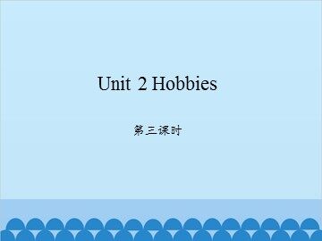 Unit 2 Hobbies 第三课时_课件1