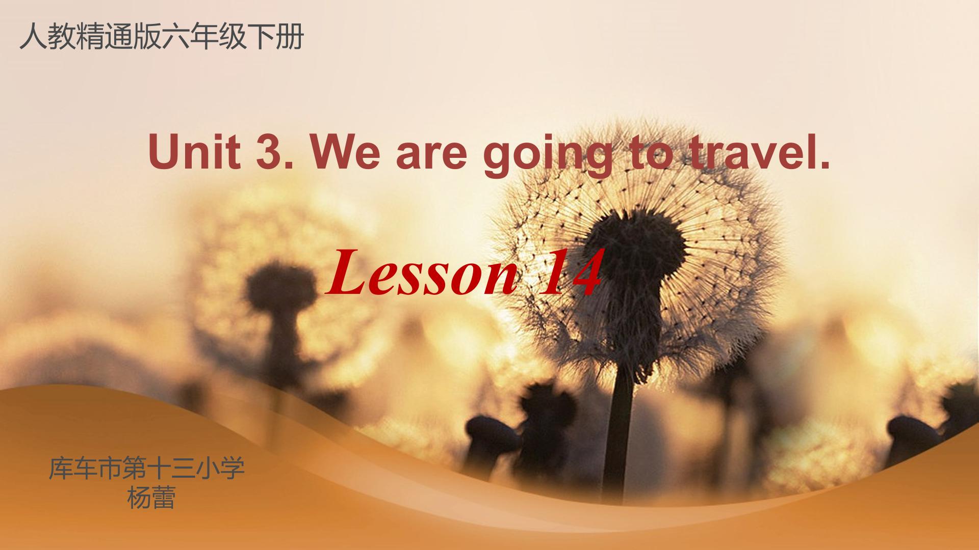 人教精通版六年级下册Unit 3 Lesson 19