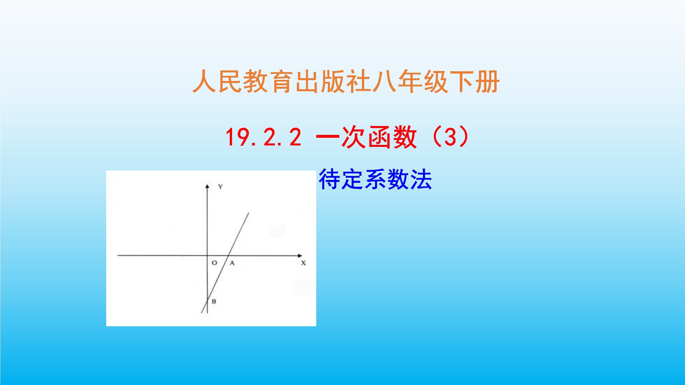 待定系数法求一次函数解析式