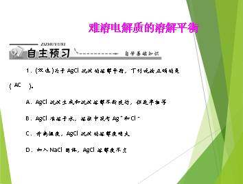 难溶电解质的溶解平衡_课件5