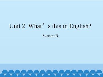 Unit 2  What's this in English?-Section B_课件1