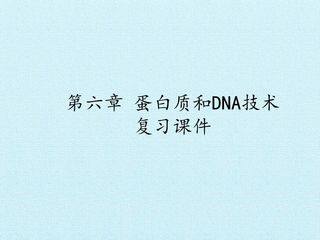 第六章 蛋白质和DNA技术 复习课件