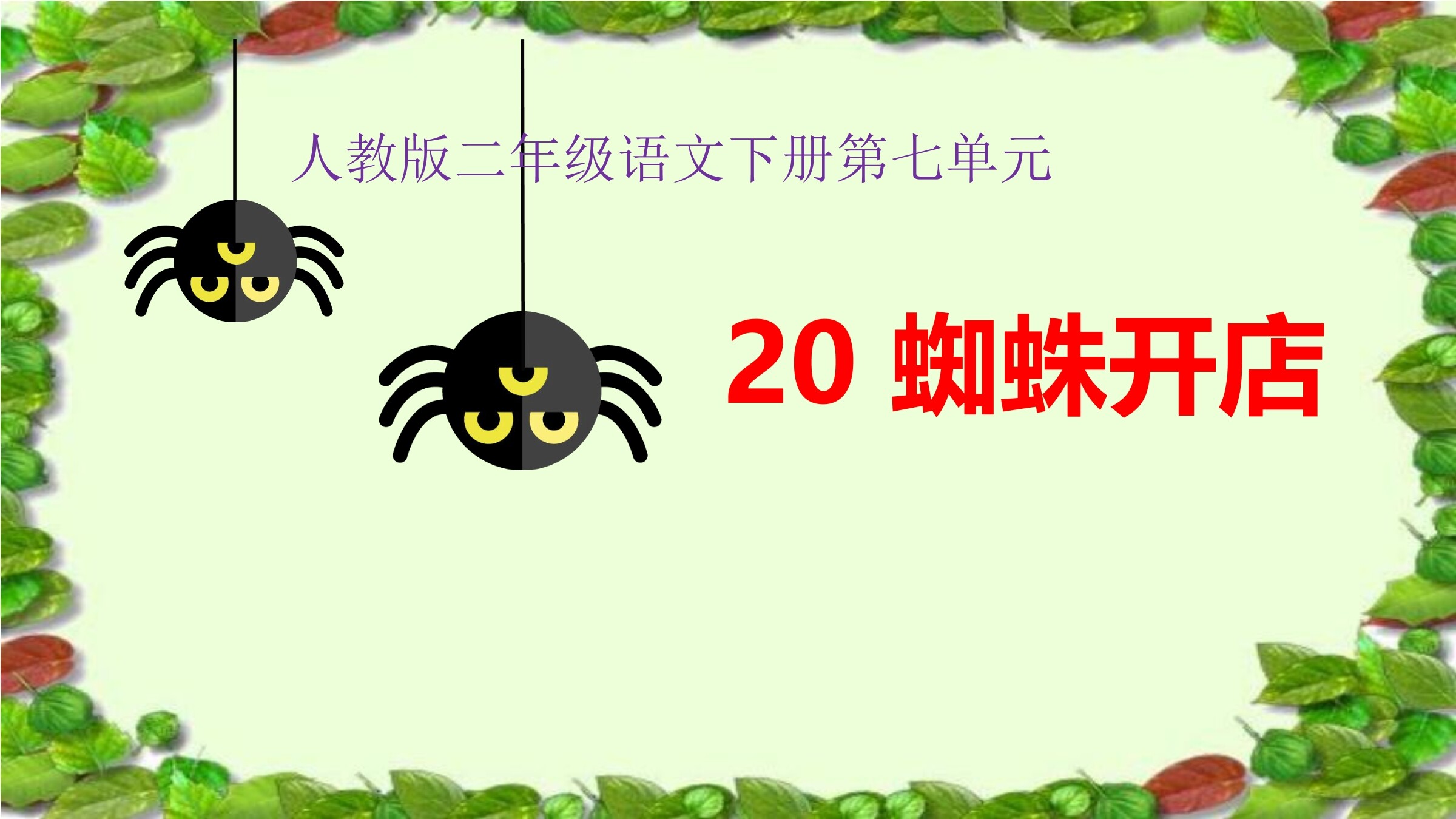20《蜘蛛开店》