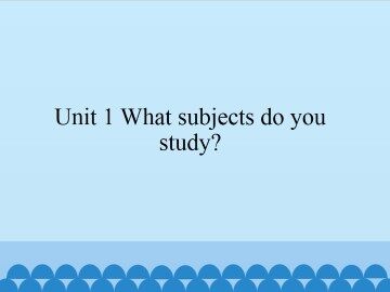 Unit 1 What subjects do you study?_课件1