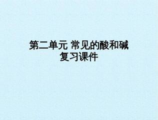 第二单元 常见的酸和碱 复习课件