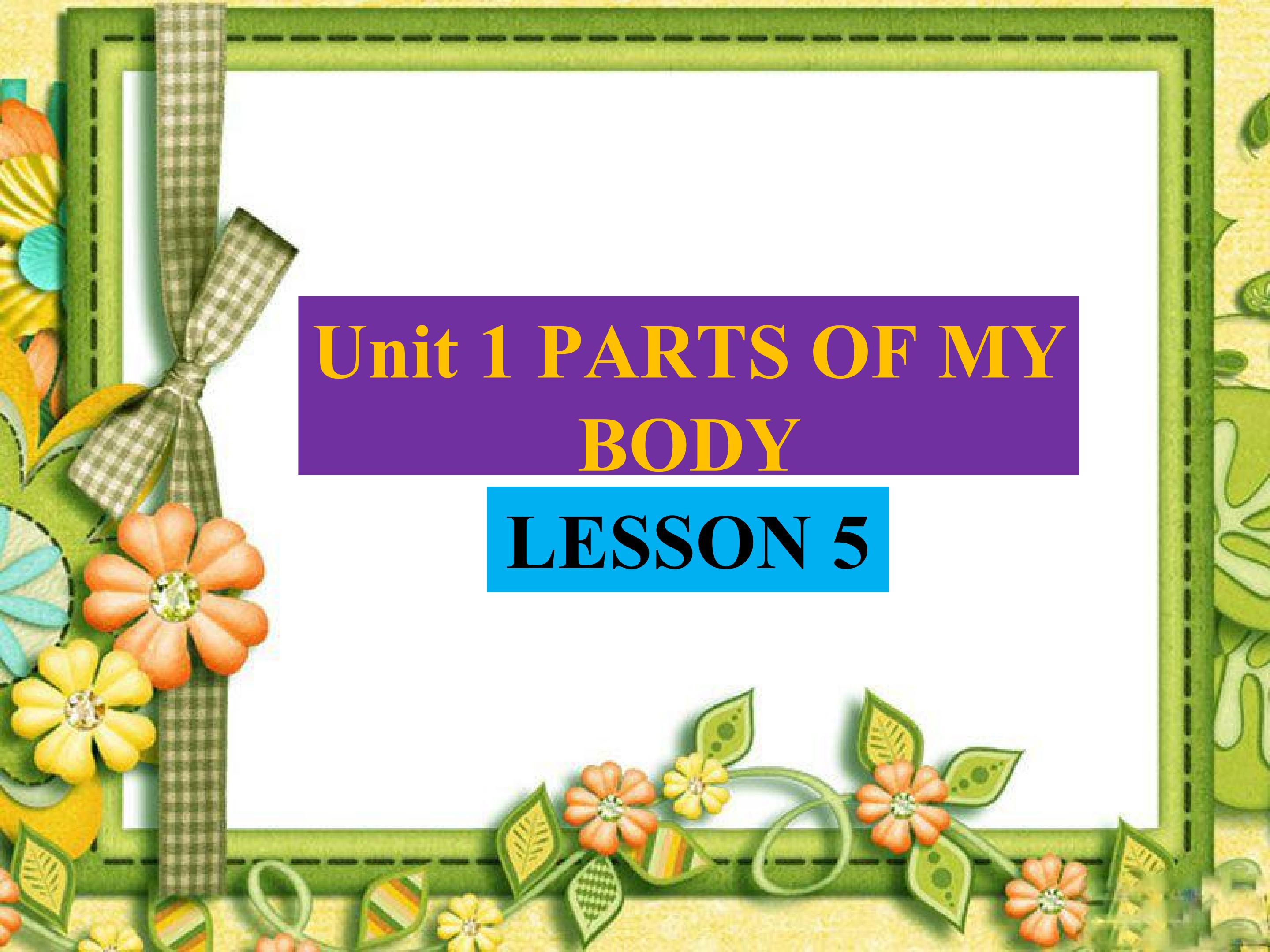 Unit 1 PARTS OF MY BODY LESSON 5 课件