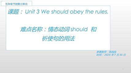 Unit 3 We should obey the rules.