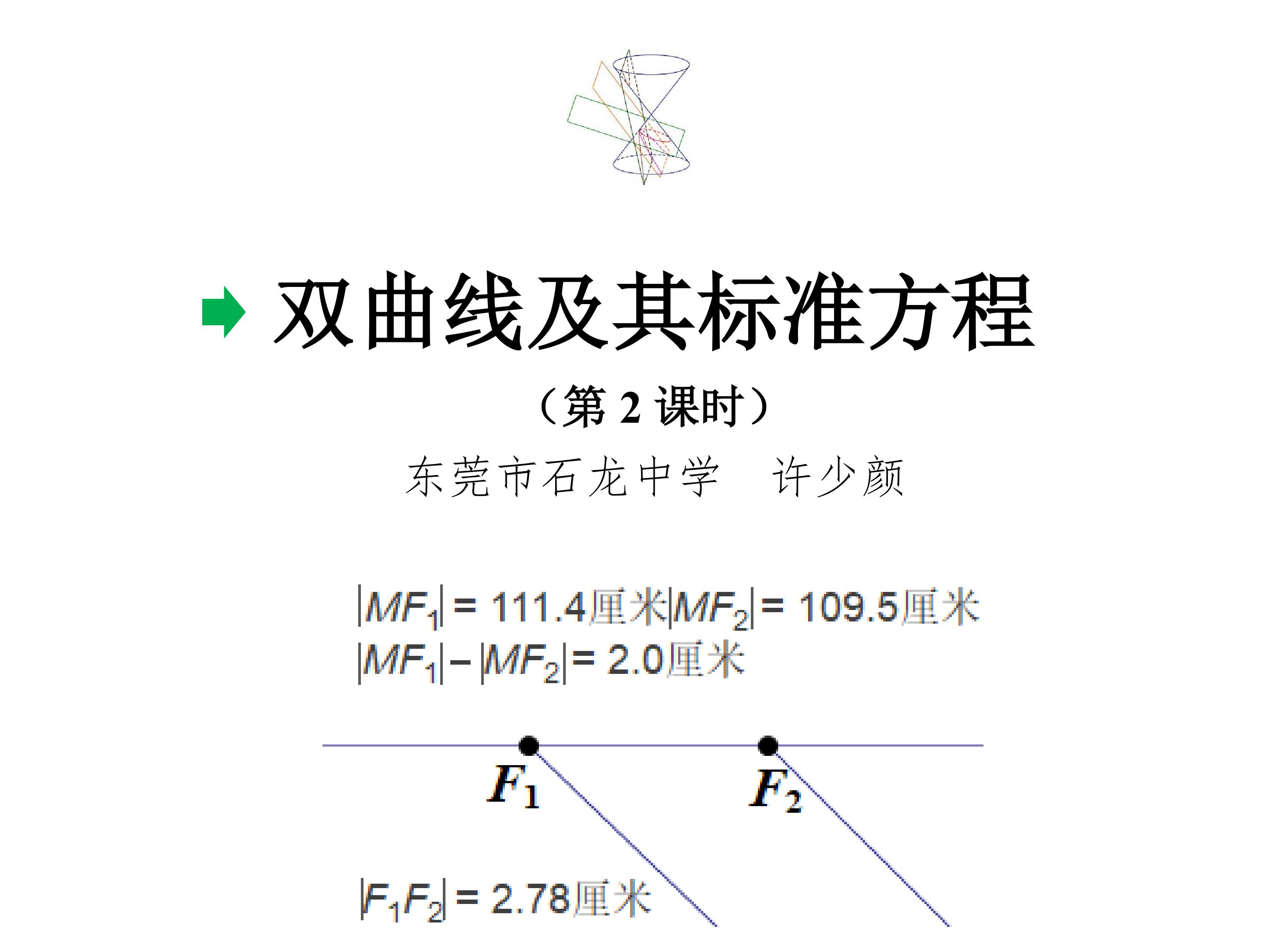 双曲线及其标准方程（第2课时）（东莞市石龙中学许少颜）