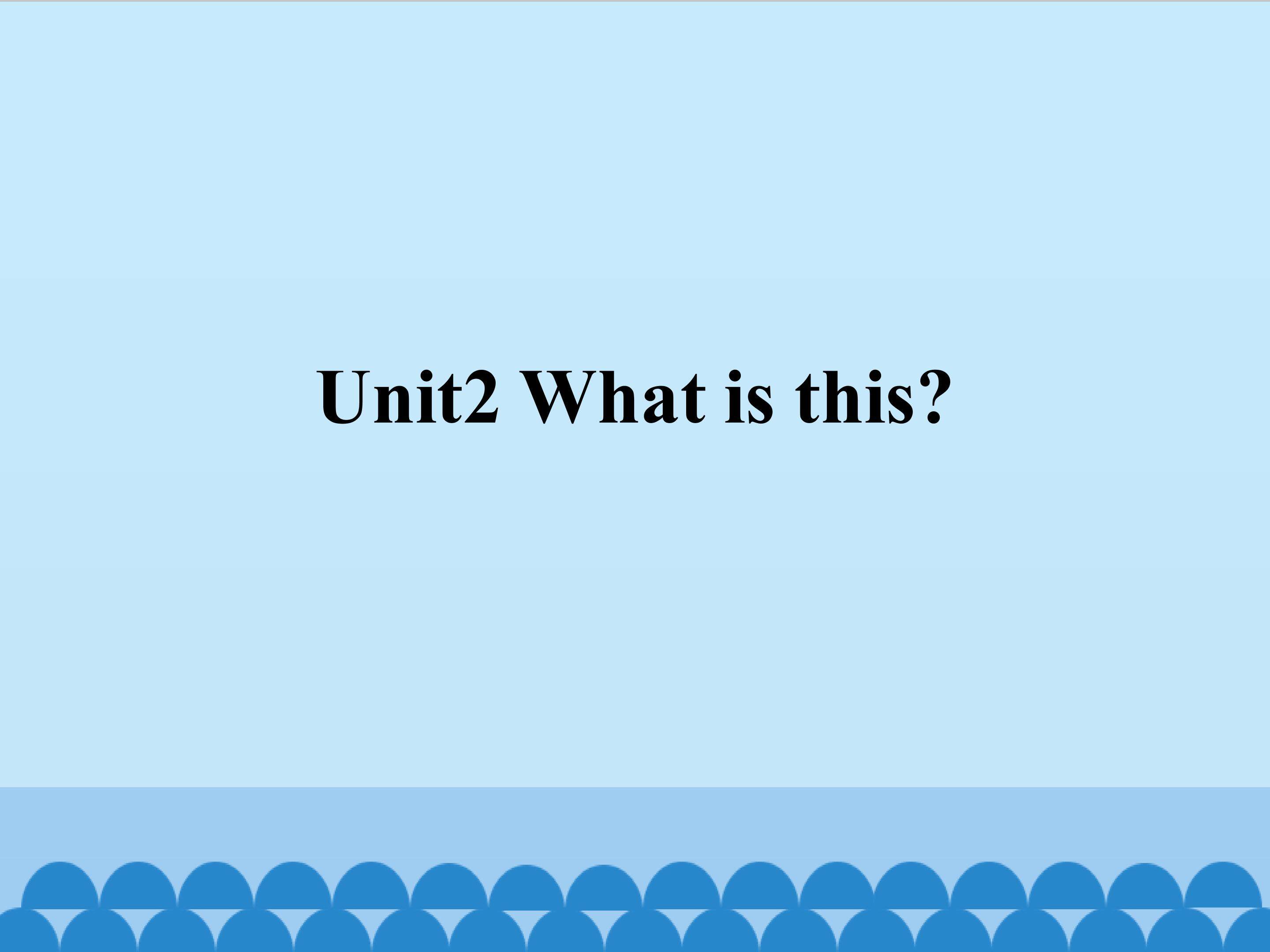 Unit2 What is this？