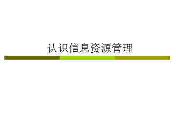 认识信息资源管理_课件1