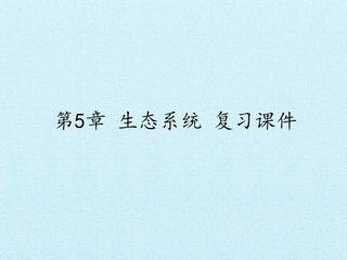第5章 生态系统 复习课件