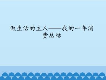 做生活的主人——我的一年消费总结_课件1