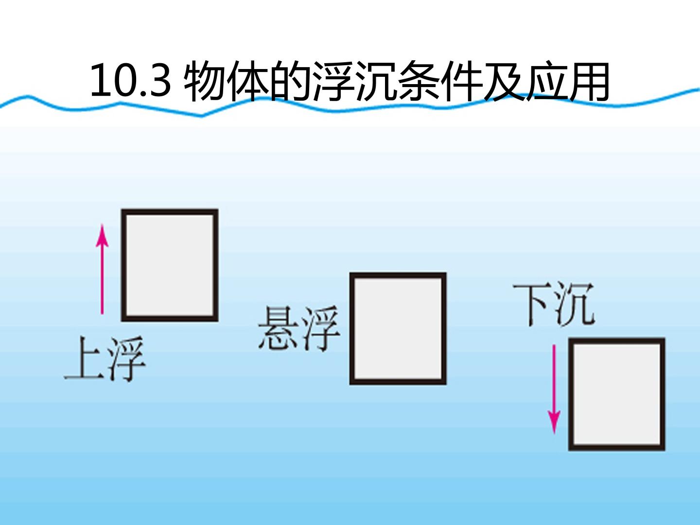 物体的浮沉条件及应用