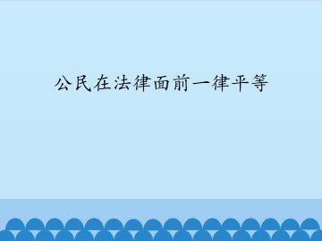 公民在法律面前一律平等_课件1