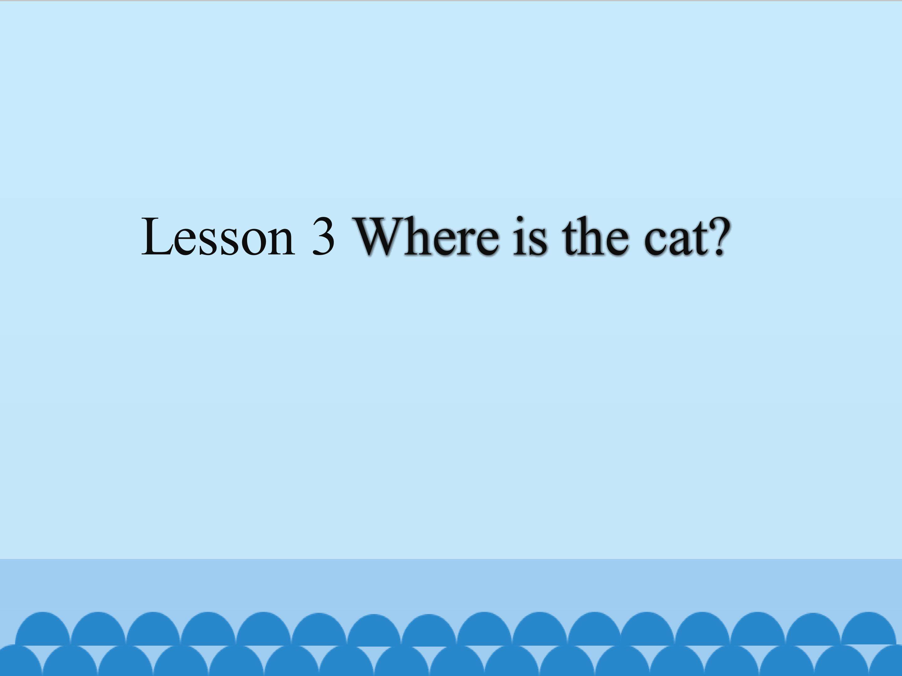 Lesson 3 Where is the cat
