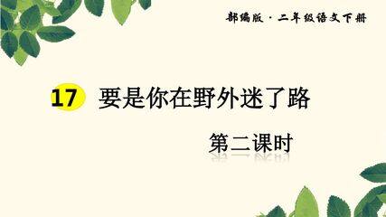要是你在野外迷了路(第二课时)